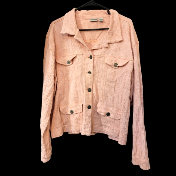 Chico's Jackets & Blazers - Chico's 3 pink button front jacket L 16